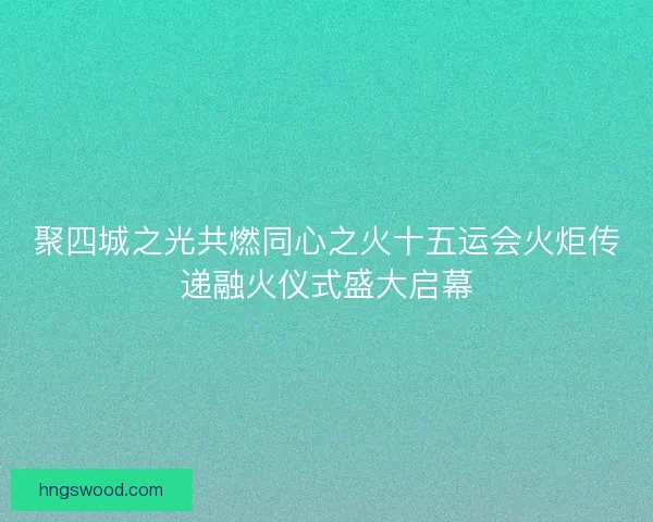 聚四城之光共燃同心之火十五运会火炬传递融火仪式盛大启幕